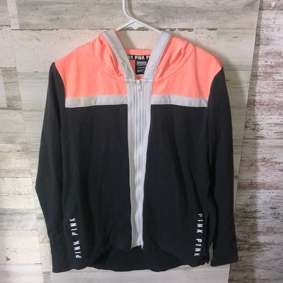 PINK VICTORIA’S SECRET sweatshirt hoodie size small pink and gray PINK H…​​ - Picture 2 of 5